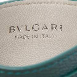 Bvlgari Green/Grey Leather Bvlgari Bvlgari Card Holder