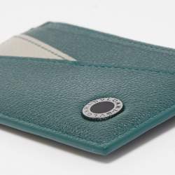 Bvlgari Green/Grey Leather Bvlgari Bvlgari Card Holder