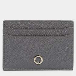 Bvlgari Grey Grain Leather Bvlgari Bvlgari Card Holder