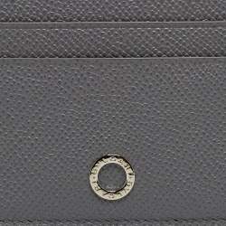 Bvlgari Grey Grain Leather Bvlgari Bvlgari Card Holder
