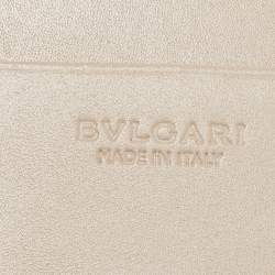 Bvlgari Two Tone Beige Leather Bifold Long Wallet