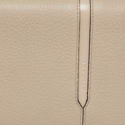 Bvlgari Two Tone Beige Leather Bifold Long Wallet