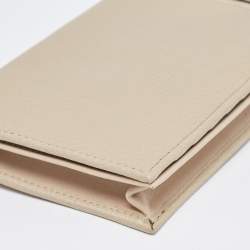 Bvlgari Two Tone Beige Leather Bifold Long Wallet