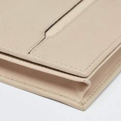 Bvlgari Two Tone Beige Leather Bifold Long Wallet