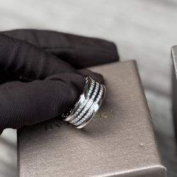 Pre Owned Bvlgari B.zero1 18K White Gold and Diamond Band Ring EU 60