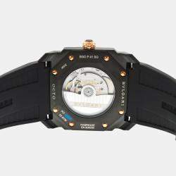 Bvlgari Black Stainless Steel Octo 103085 Automatic Men's Wristwatch 41 mm