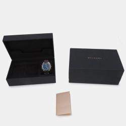 مملوكة مسبقًا ساعة يد رجالية بلغاري أكتو روما 103829 أوتوماتيكية زرقاء ستانلس ستيل 42 مم