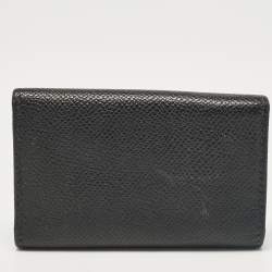 Bvlgari Black Leather Flap Key Holder 