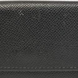 Bvlgari Black Leather Flap Key Holder 