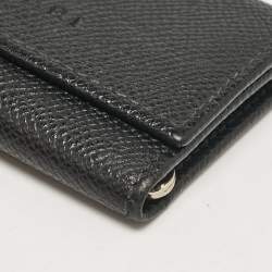 Bvlgari Black Leather Flap Key Holder 