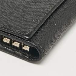 Bvlgari Black Leather Flap Key Holder 