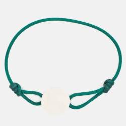 Bvlgari Bvlgari Green Enamel Sterling Silver Adjustable Cord Bracelet