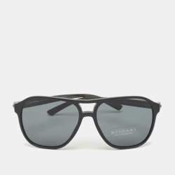 Bvlgari Matt Black 7034 Diagono Square Sunglasses