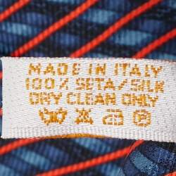 مملوكة مسبقًا Bvlgari Blue Diagonal Stripe Print Silk Traditional Tie