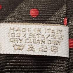 Pre Owned Bvlgari Green Dotted Stripe Silk Traditional Tie