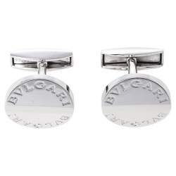 Bvlgari Silver Round Cufflinks