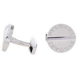 Bvlgari Silver Round Cufflinks