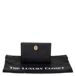 Pre Owned Bvlgari Black Leather Passport Holder