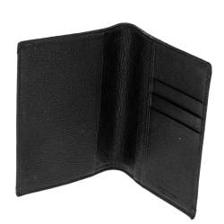 Pre Owned Bvlgari Black Leather Passport Holder