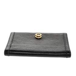 Pre Owned Bvlgari Black Leather Passport Holder