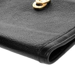 Pre Owned Bvlgari Black Leather Passport Holder