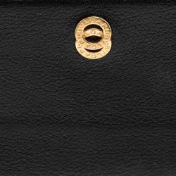 Pre Owned Bvlgari Black Leather Passport Holder