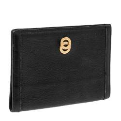 Pre Owned Bvlgari Black Leather Passport Holder