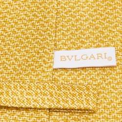 Bvlgari Vintage Yellow Printed Silk Tie