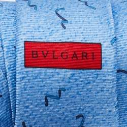 Bvlgari Blue Printed Silk Tie