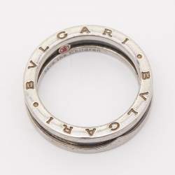 Bvlgari B.Zero1 Save The Children Black Ceramic Sterling Silver Ring Size 63
