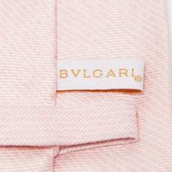 Bvlgari Pink Striped Silk Traditional Tie