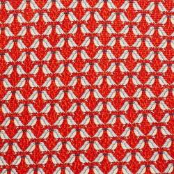 Bvlgari Red Bird Print Silk Traditional Tie