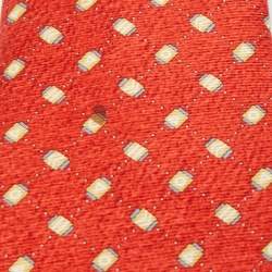 Bvlgari Red Printed Silk Traditional Tie