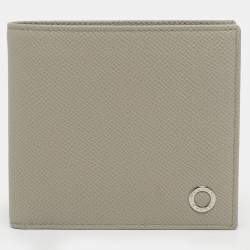 Pre Owned Bvlgari Light Grey Leather Bvlgari Bvlgari Bifold Wallet