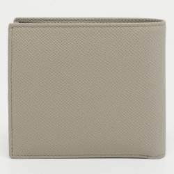 Pre Owned Bvlgari Light Grey Leather Bvlgari Bvlgari Bifold Wallet