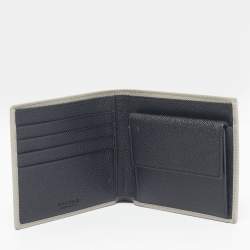 Pre Owned Bvlgari Light Grey Leather Bvlgari Bvlgari Bifold Wallet