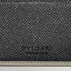 Pre Owned Bvlgari Light Grey Leather Bvlgari Bvlgari Bifold Wallet