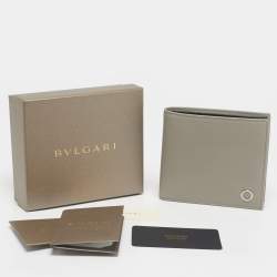 Pre Owned Bvlgari Light Grey Leather Bvlgari Bvlgari Bifold Wallet