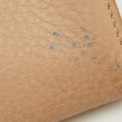 Pre Owned Bvlgari Beige Leather Compact Wallet