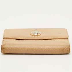 Pre Owned Bvlgari Beige Leather Compact Wallet