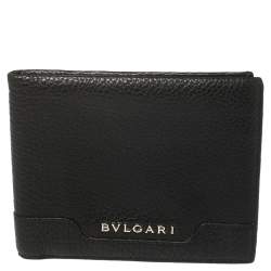 Bvlgari Black Leather Bifold Wallet