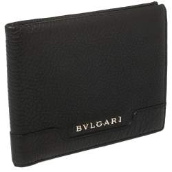 Bvlgari Black Leather Bifold Wallet