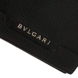 Bvlgari Black Leather Bifold Wallet