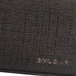 Bvlgari Dark Grey/Black Heritage Coated Canvas Bifold Wallet