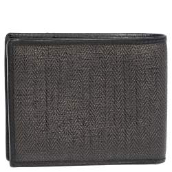 Bvlgari Dark Grey/Black Heritage Coated Canvas Bifold Wallet