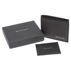 Bvlgari Dark Grey/Black Heritage Coated Canvas Bifold Wallet