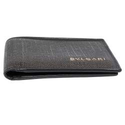 Bvlgari Dark Grey/Black Heritage Coated Canvas Bifold Wallet