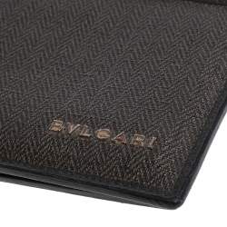 Bvlgari Dark Grey/Black Heritage Coated Canvas Bifold Wallet