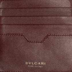 Bvlgari Black Leather Logo Bifold Compact Wallet