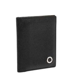 Bvlgari Black Grained Leather Bifold Wallet